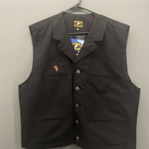 NWT Wyoming Traders Men’s Bronco Canvas Cowboy Western Black Vest